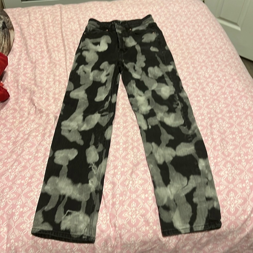 Black Denim Tye Dye Jeans